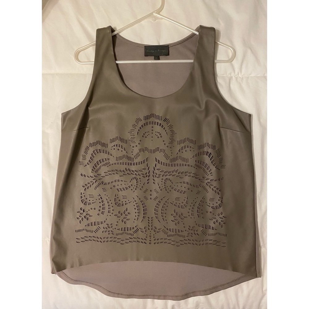 Like New Pleather Cutout Tank Top